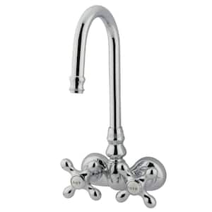 Vintage 2-Handle Wall-Mount Claw Foot Tub Faucet in Polished Chrome