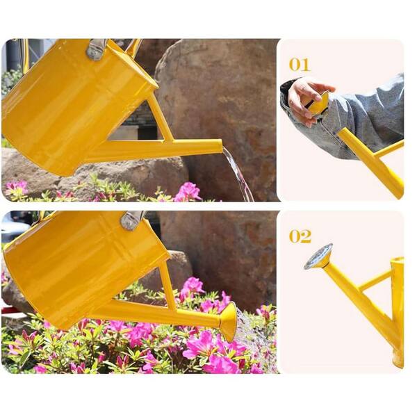 1 gal. Yellow Stainless Steel Watering Cans L0DZX66LJC - The Home