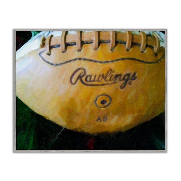 Stupell Industries Painterly Team Football by Graffi*tee Studios Gray Framed Sports Giclee Art Print 16 in. x 20 in.