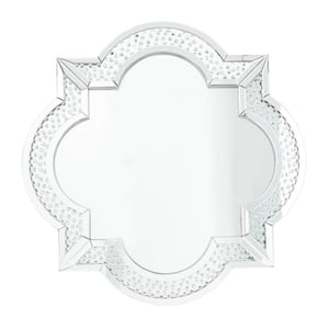 39 In. x 39 In. Silver MDF Glam Wall Mirror