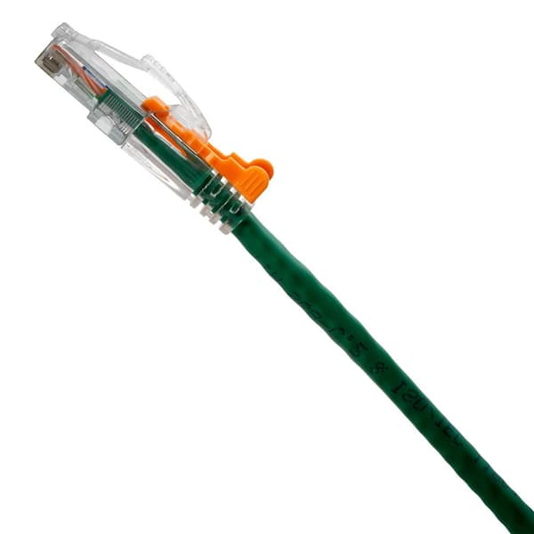 NTW 3 ft. Lockable CAT6 Patented net-Lock Network RJ45 Patch Cable and Snagless, Green