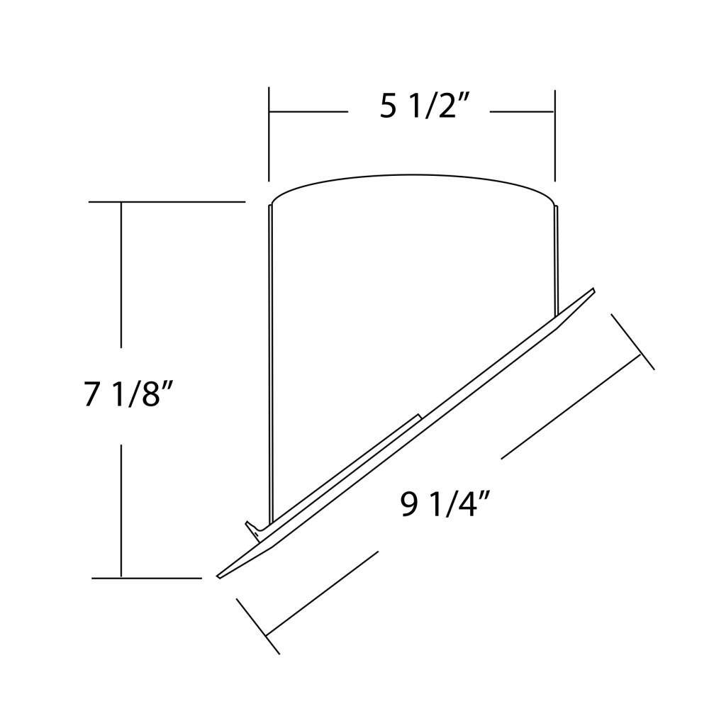 6'' White Aluminum Baffle Recessed Trim for Sloped Ceilings