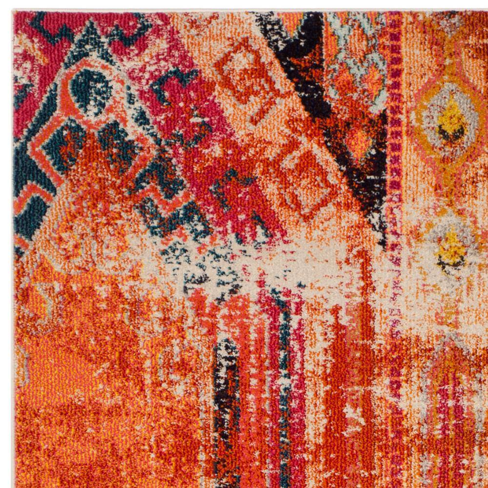 Bohemian-Chic Monaco Orange Multicolor Rectangular Area Rug