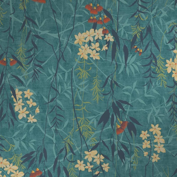 Obassia Silk Teal Wallpaper