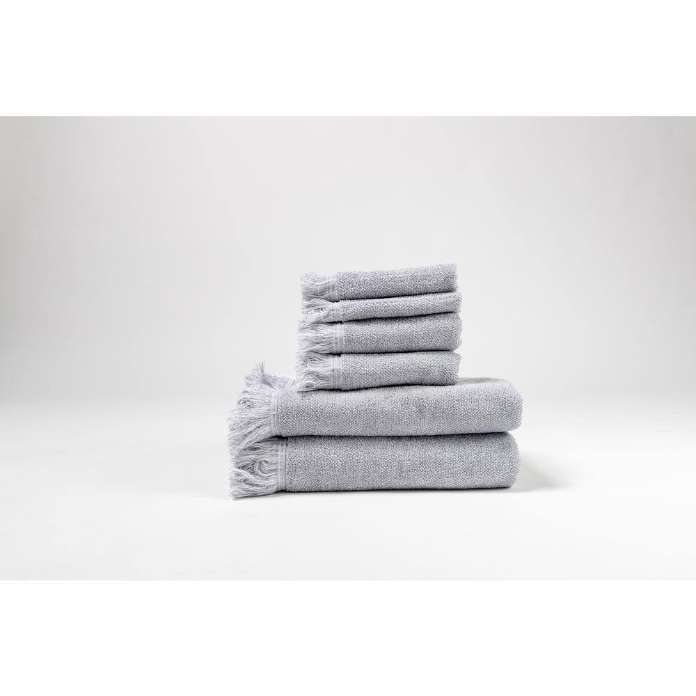 Lintex Mediterranean 6Piece 100 Cotton Bath Towel Set in Silver