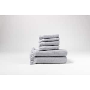 Mediterranean 6-Piece 100% Cotton Bath Towel Set in Silver