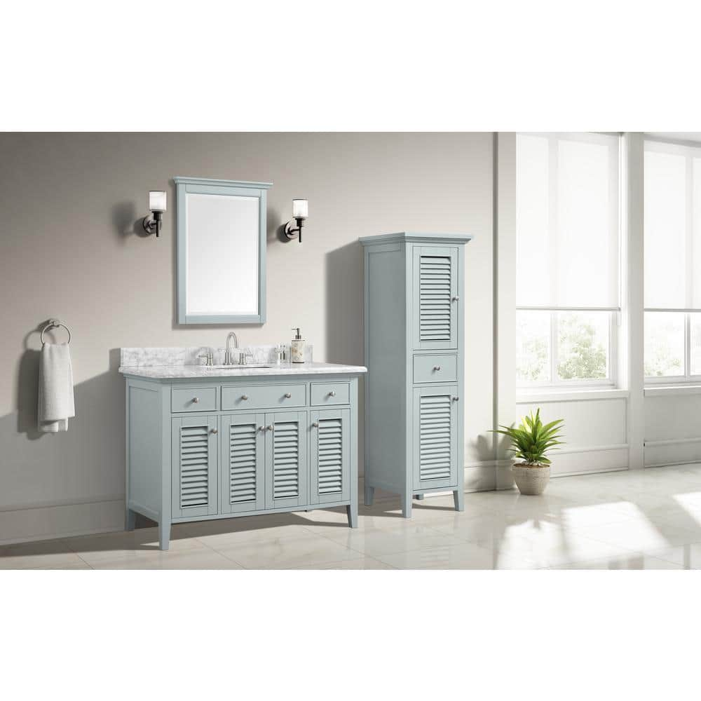 Home Decorators Collection Merryfield 31 in. W x 22 in. D x 35 in. H Single  Sink Freestanding Bath Vanity in Antigua Green with Carrara Marble Top  19112-VS31-AG - The Home Depot