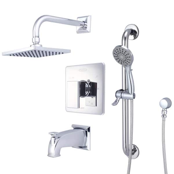 Single-Handle 1-Spray Tub and Shower Faucet with Handheld in Polished Chrome (Valve Included)