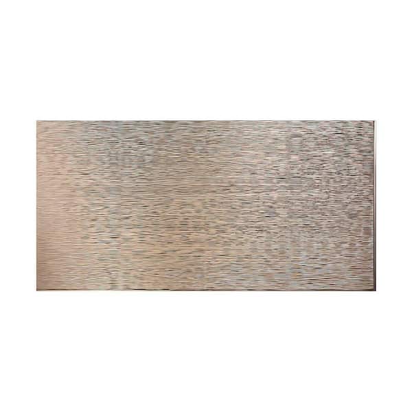 Fasade Ripple Horizontal 96 in. x 48 in. Decorative Wall Panel in Brushed Nickel