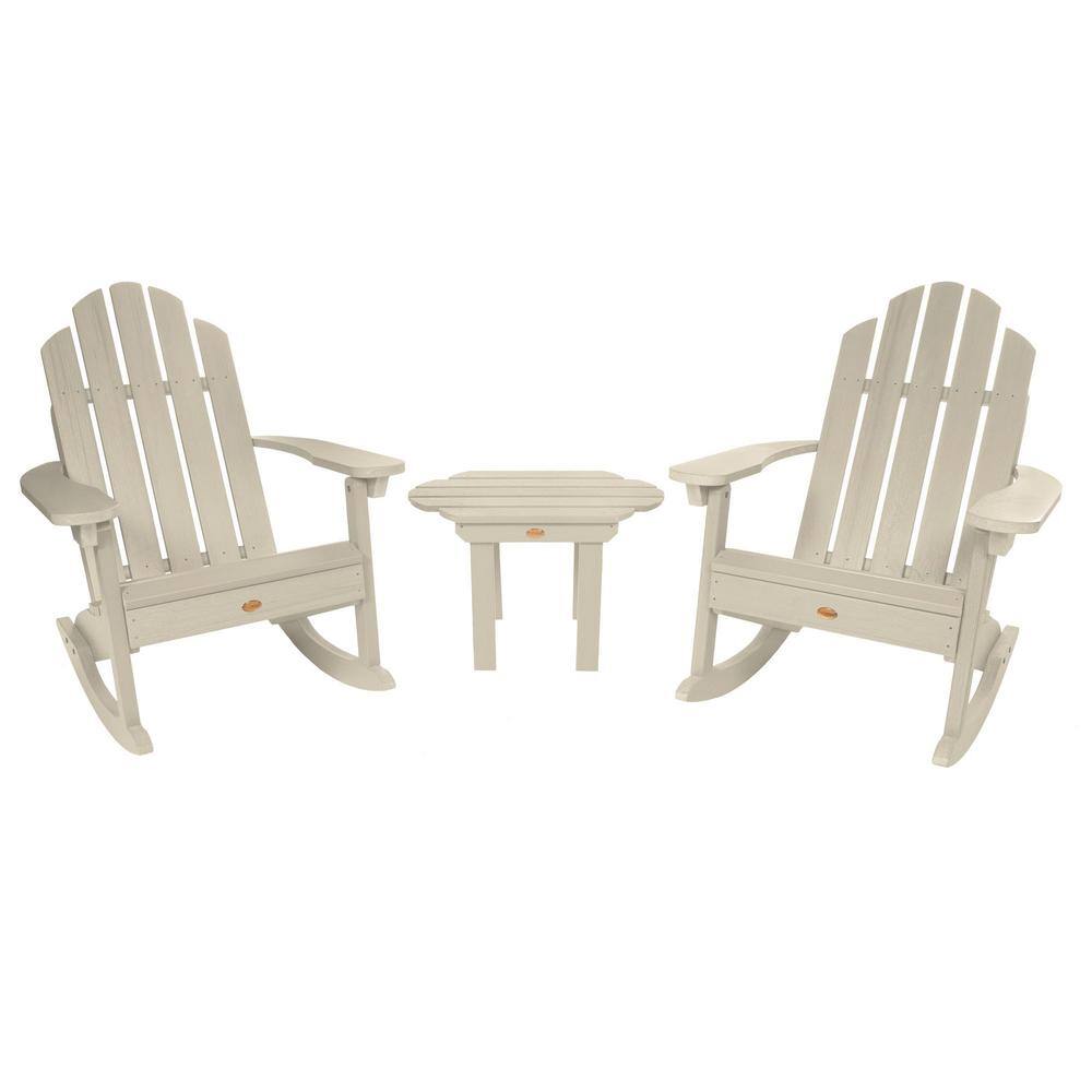 Highwood Classic Wesport Whitewash 3Piece Recycled Plastic Patio Conversation Set ADKITROCC1