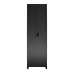 Lory Framed 24 in. Utility Cabinet, Black, Wood Closet System