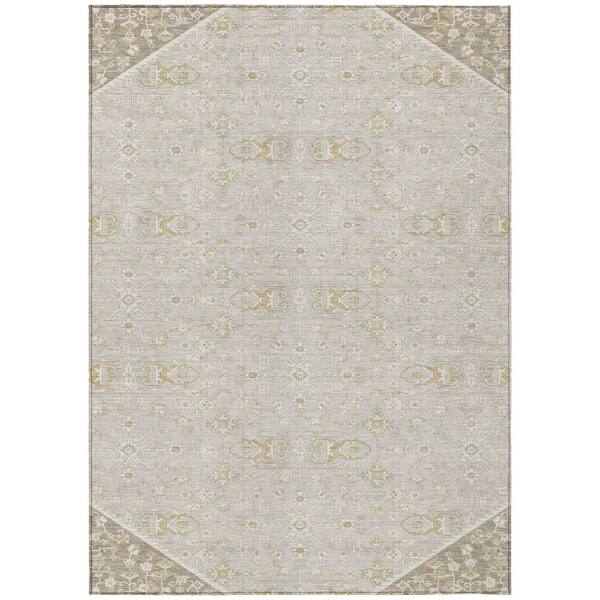 Chantille Machine Washable Indoor/Outdoor Abstract ACN3050 Linen 5 ft. x 7 ft. 6 in. Area Rug