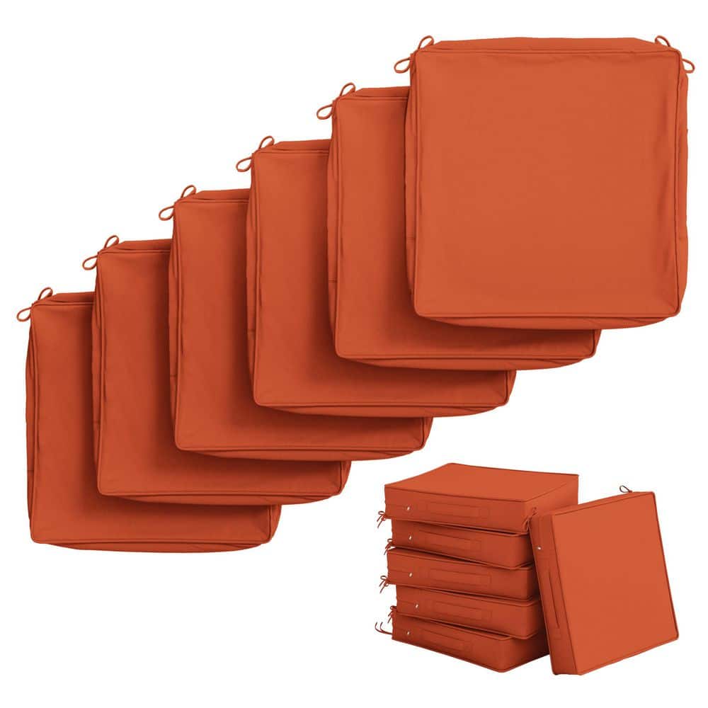 24 in. x 24 in. (6-Pack) Slipcover Repacement Outdoor Fade&Splash Resistant Couch Seat Cushion Cover Orange price history on PriceWatchPro