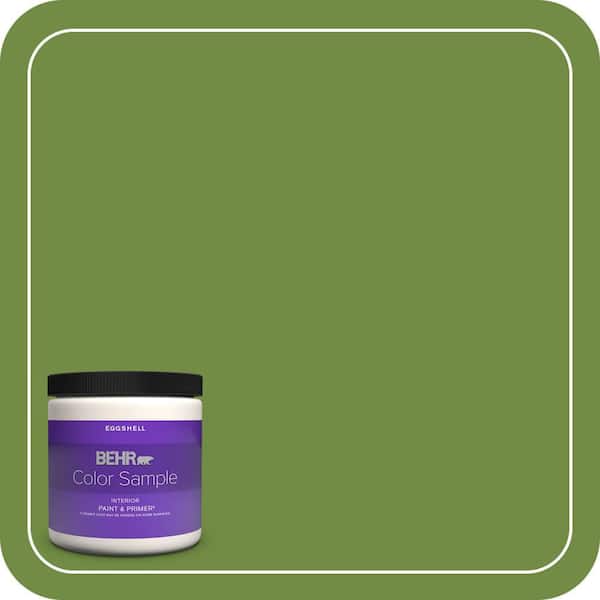 BEHR PREMIUM PLUS 8 oz. #420D-6 Thyme Green Eggshell Enamel Interior Paint & Primer Color Sample