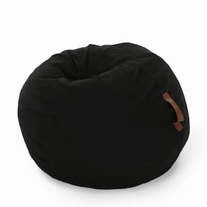Esom Black and Autumn Tan Fabric 5-Foot Bean Bag with Vinyl Straps