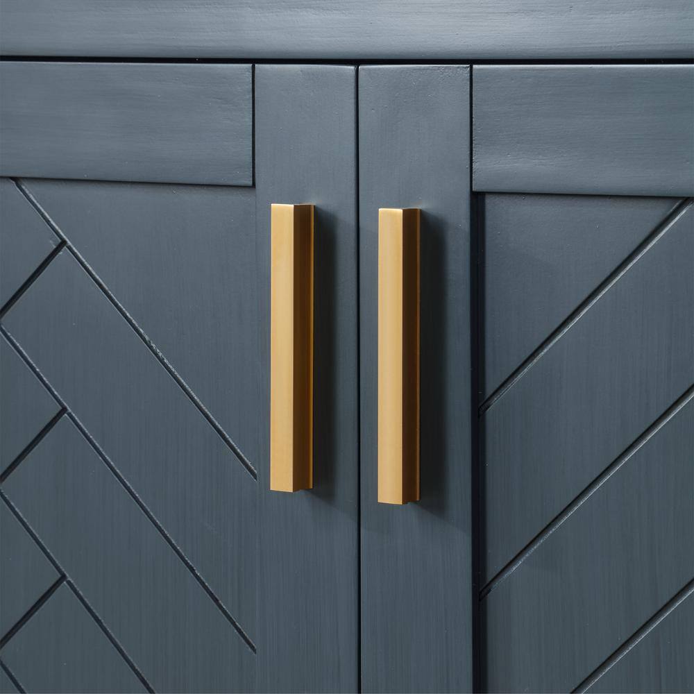 Gazsi 42" Charcoal Blue Wood Vanity with Composite Stone Top