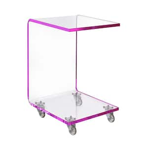 Peek Acrylic 13 in. Snack Table in Pink