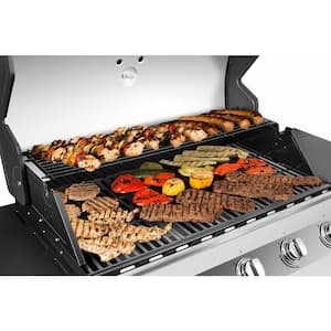 Premier 5-Burner Propane Gas Grill in Stainless Steel with Side Burner