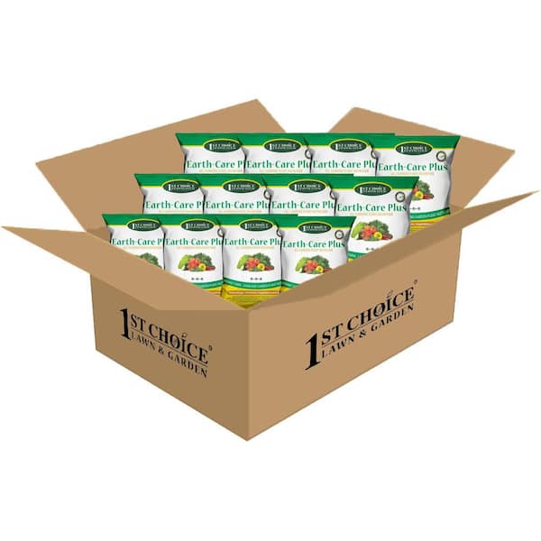 1ST CHOICE FERTILIZER Earth-Care Plus 5-6-6 Case-12 Units of 4 lbs. 4,800 sq. ft. Slow Release Organic All Purpose Plant Nutrition