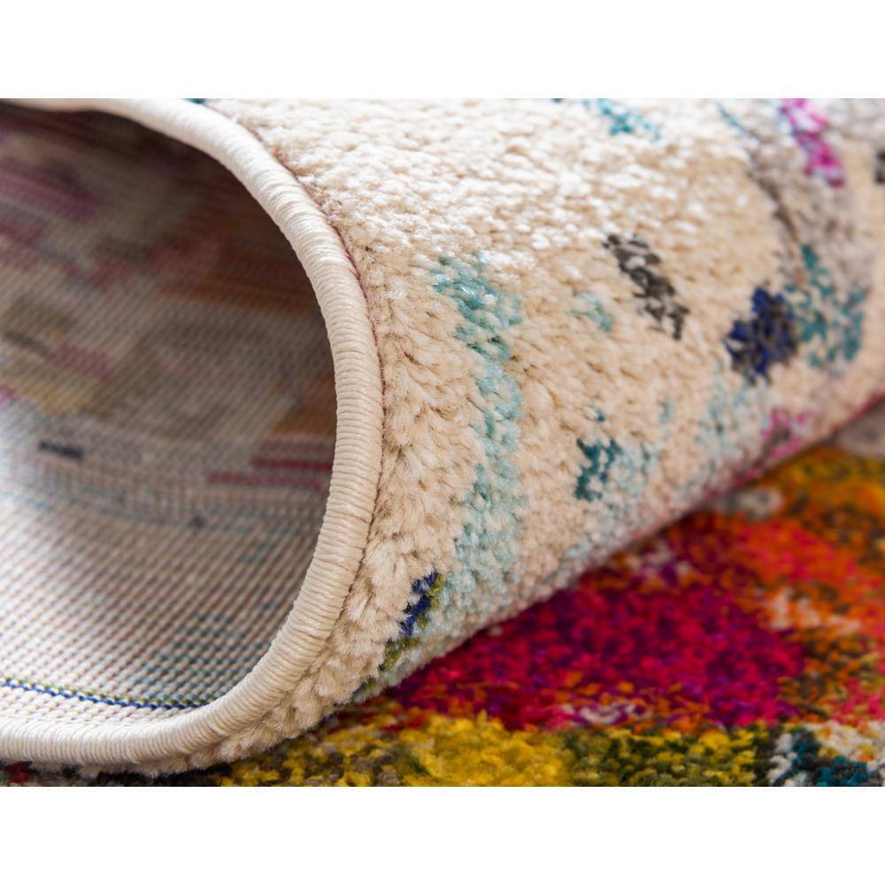Vibrant Estrella Abstract Blue 3'3" x 5'3" Synthetic Indoor Rug