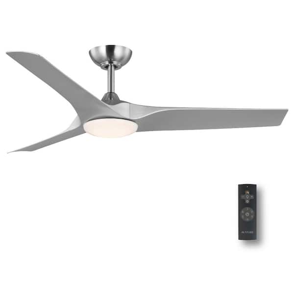 Altitude Gossamer 52 in. Integrated LED Indoor Brushed Nickel Ceiling Fan with Remote Control and White Color Changing Light Kit