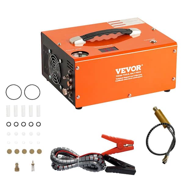 PCP Air Rifle Pump 0.4 Gal. 4500 PSI Portable Electric Pancake Air Compressor 110/220-Volt AC with Built-in Adapter&Fan