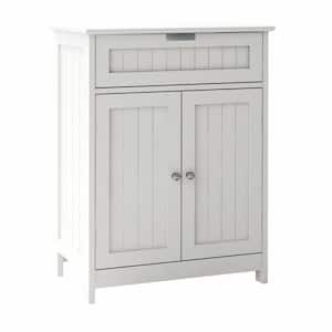 23.62 in. W x 12.99 in. D x 31.15 in. H White Freestanding Bathroom Linen Cabinet with 2 Doors and 1 Drawer