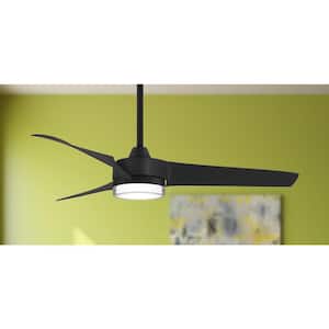 Veer 56 in. LED Indoor Black Ceiling Fan with Remote Control