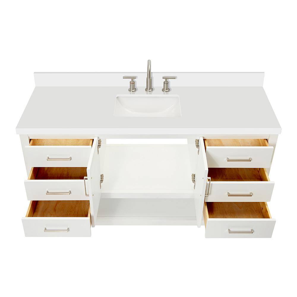 Magnolia 61" White Freestanding Single Bathroom Vanity Set