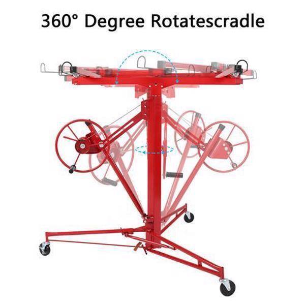 Unbranded - 16 ft. Heavy Duty Steel Drywall Lifter Panel Hoist Jack Rolling Caster Construction Lockable 150 lbs. Load Capacity