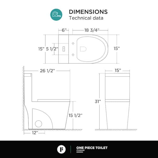 Fine Fixtures Dual-Flush Elongated One-Piece Toilet with High Efficiency  Flush in Shiny Gold 