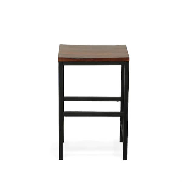 Carolina Chair & Table Aileen 24 in. Black and Chestnut Bar Stool