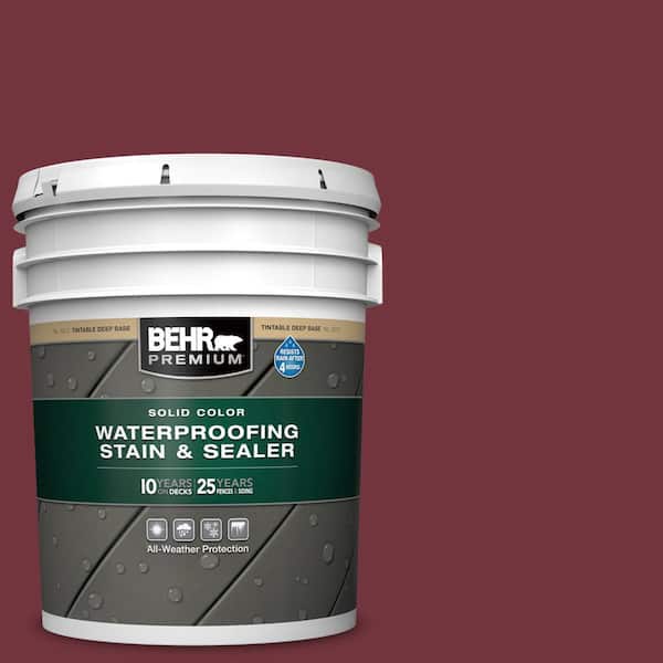 5 gal. #S130-7 Cherry Cola Solid Color Waterproofing Exterior Wood Stain and Sealer