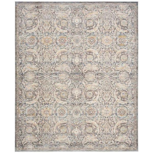 Heirloom Blend Charcoal Multicolor 4 ft. x 6 ft. Medallion Traditional Area Rug