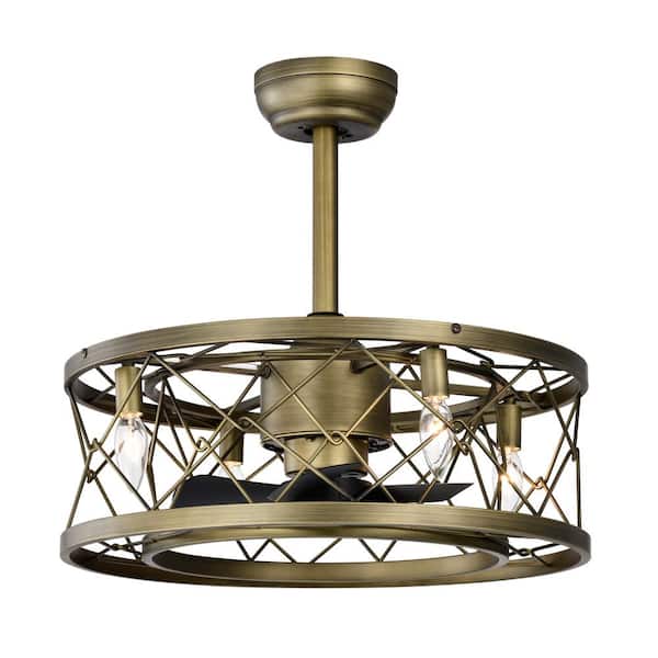 HKMGT 20.47 in. Indoor Antique Brown Ceiling Fan with Remote Control