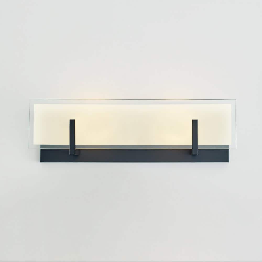 Midnight Black 2-Light Dimmable Vanity Light with Clear Glass