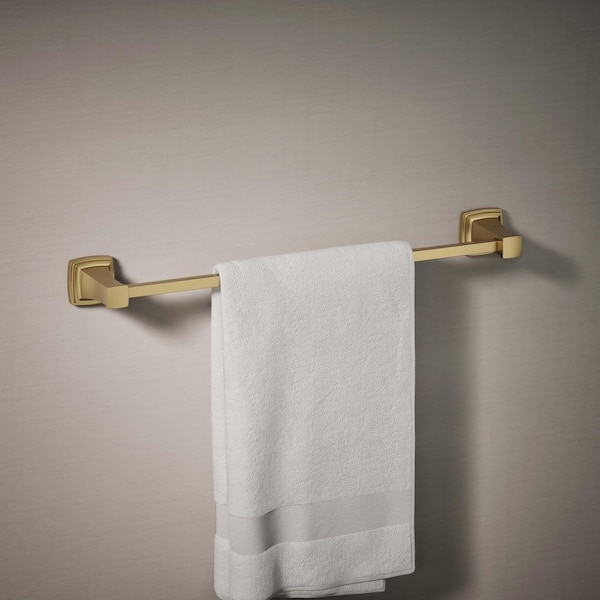 Riff 24 in. Single Towel Bar in Vibrant Brushed Moderne Brass
