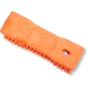 Comfort Grip 8", Hand Scrub Brush, Orange, 6 pack