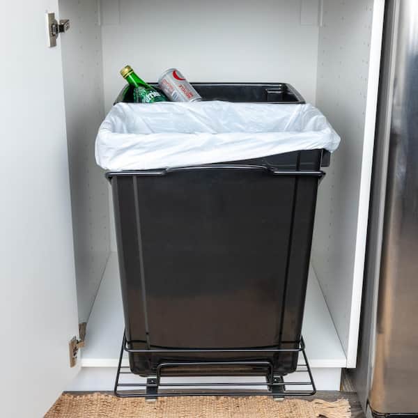 HOUSEHOLD ESSENTIALS 9 Gal. Matte Black and Chrome Rectangle Under