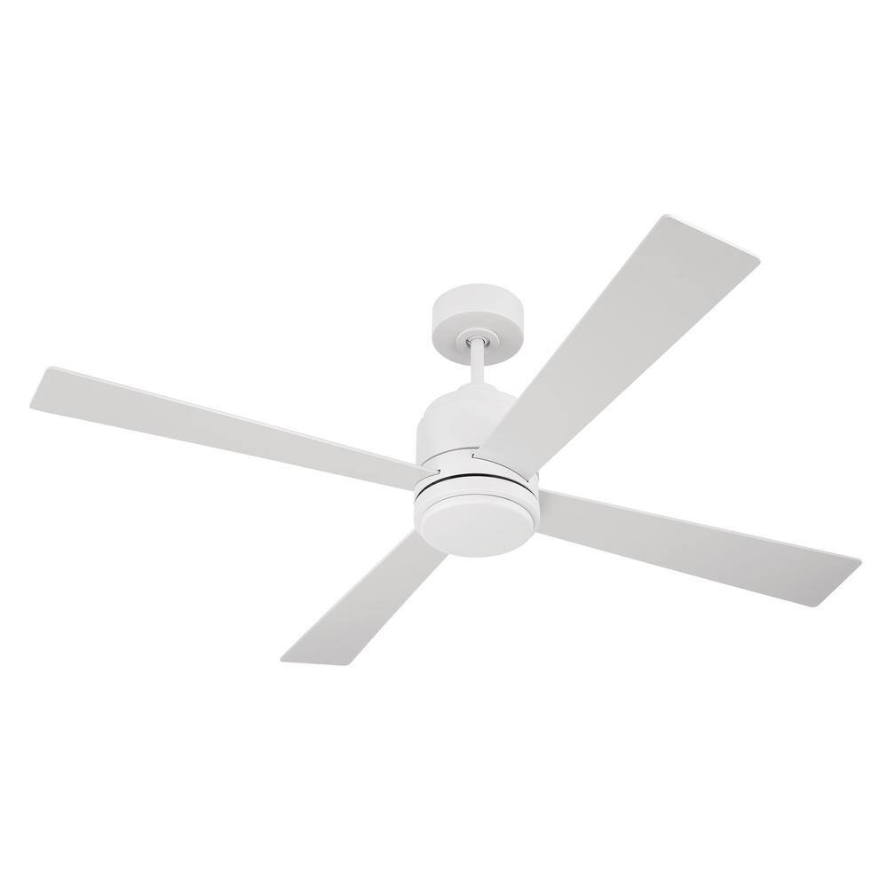 White 52" Modern Ceiling Fan with LED Light Kit