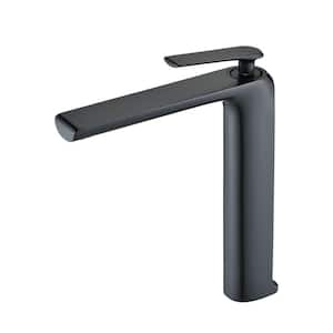 Single Handle Single-Hole Bathroom Vessel Sink Faucet in Matte Black