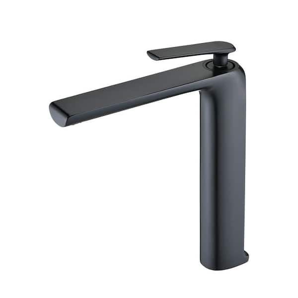 Unbranded Single Handle Single-Hole Bathroom Vessel Sink Faucet in Matte Black