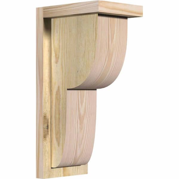 Ekena Millwork 6 in. x 8 in. x 16 in. Douglas Fir Crestline Rough Sawn Corbel with Backplate
