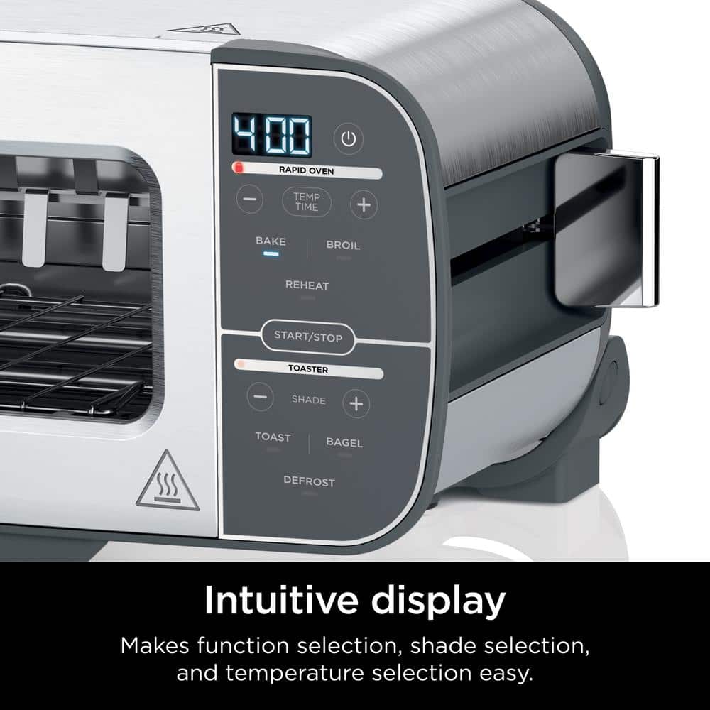Ninja Ninja Foodi 2-in-1 Flip Toaster, 2-Slice Capacity, Compact Toaster Oven with Reheat and Defrost Functions, 1500 Watts, Stainless Steel