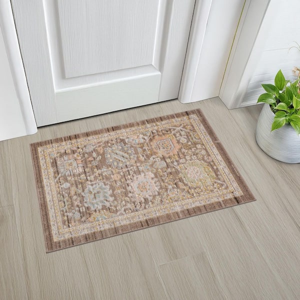 Crestwood Brown 2 ft. x 3 ft. Oriental Indoor Area Rug