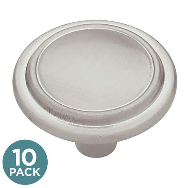 Liberty Top Ring 1-1/4 in. (32 mm) Satin Nickel Round Cabinet Knob (10-Pack)
