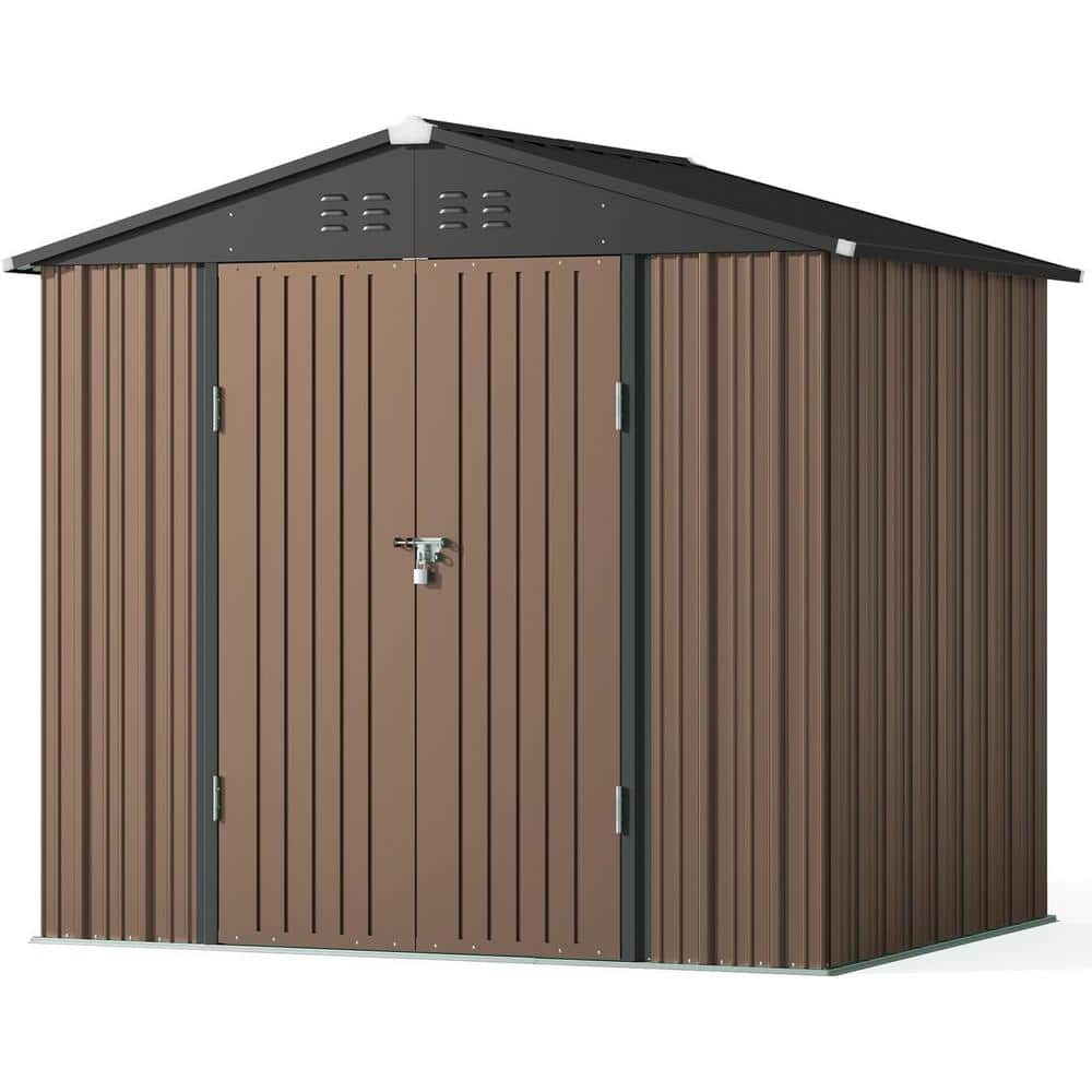 Lofka 6 ft. W x 4 ft. D Outdoor Storage Metal Shed for Backyard