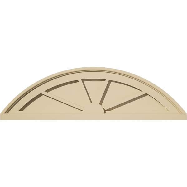 Ekena Millwork 30-in. W x 8-1/2-in. H x 2-in. P Segment Arch 4 Spoke Signature Urethane Pediment, Primed Tan