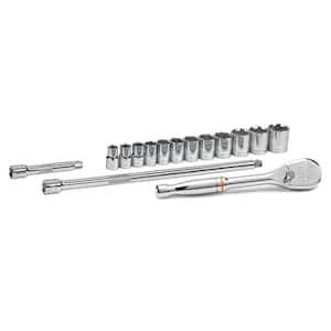1/2 in. Drive 6-Point SAE 90-Tooth Ratchet and Socket Mechanics Tool Set (15-Piece)