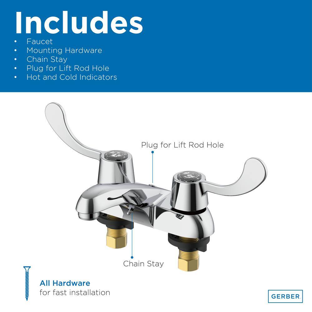 Gerber Chrome Dual Handle Centerset Bathroom Faucet